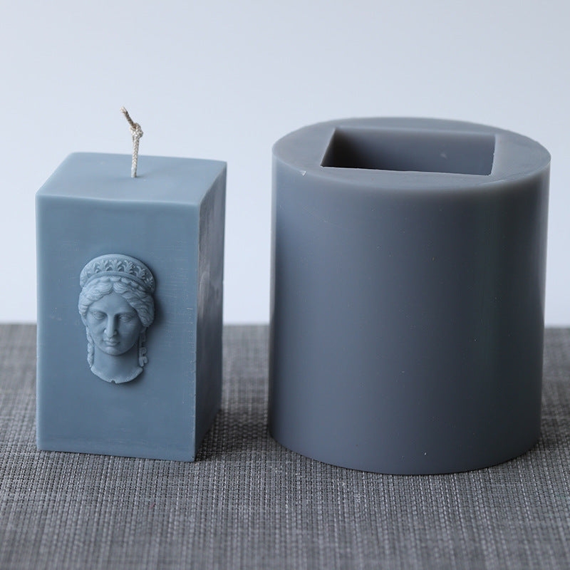 Vintage Athens Goddess Head Candle Stencil