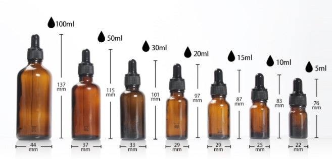 Tea Brown Glass Essential Oil 5-100Ml Dropper Empty Bottle