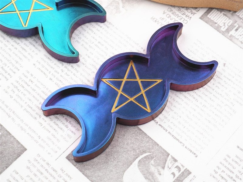 Moon pentagram mirror silicone mold