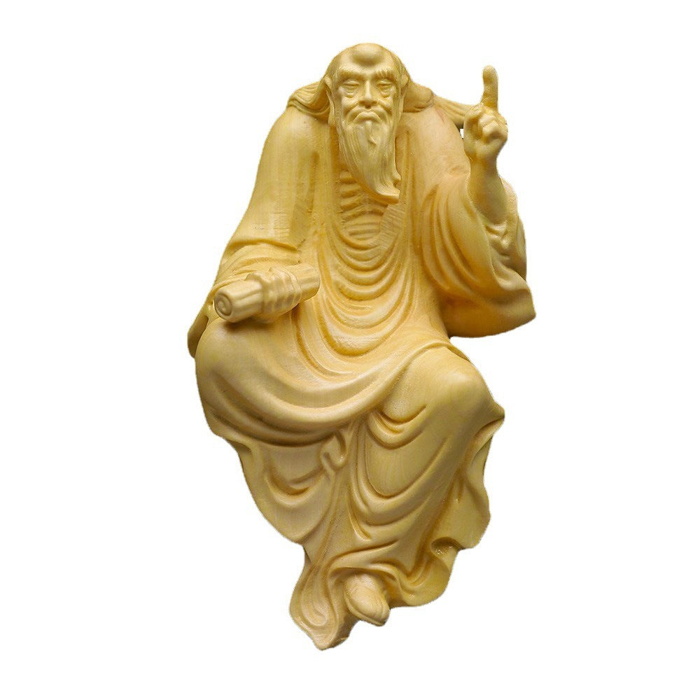 Boxwood Carving Lao Tzu Asks The World With One Finger