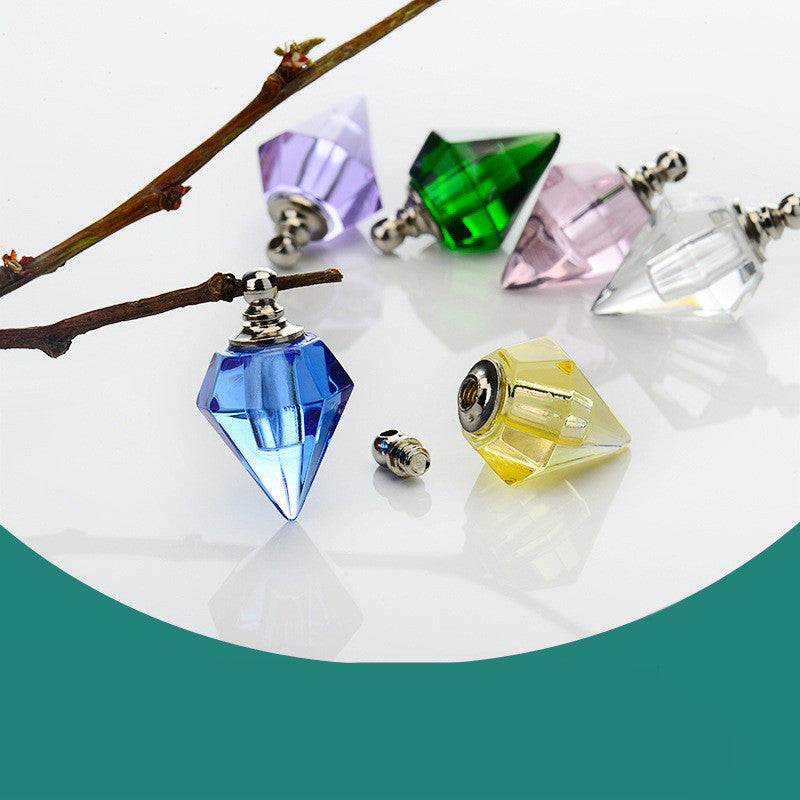 Ordinary Rice Carving Crystal Bottle Essential Oil Pendant