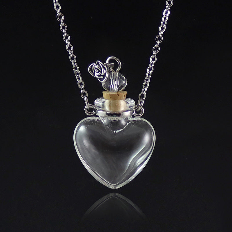 Transparent Water Drop Glass Bottle Necklace