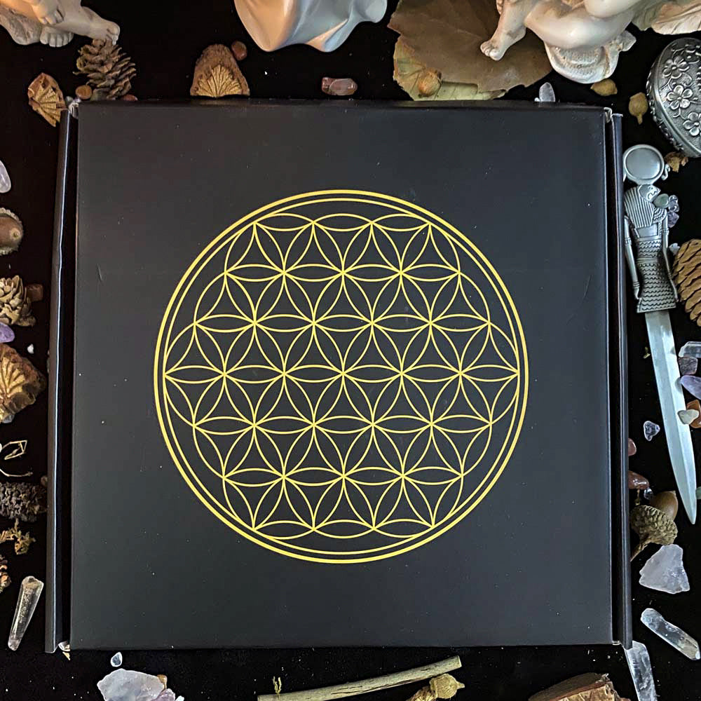 Flower Of Life Crystal Energy Disk Oak Carving