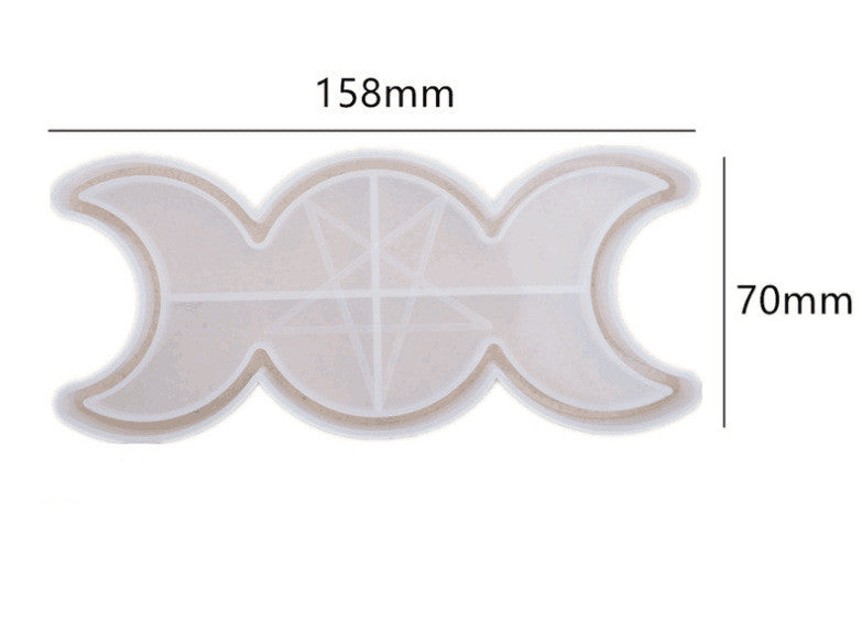 Moon pentagram mirror silicone mold