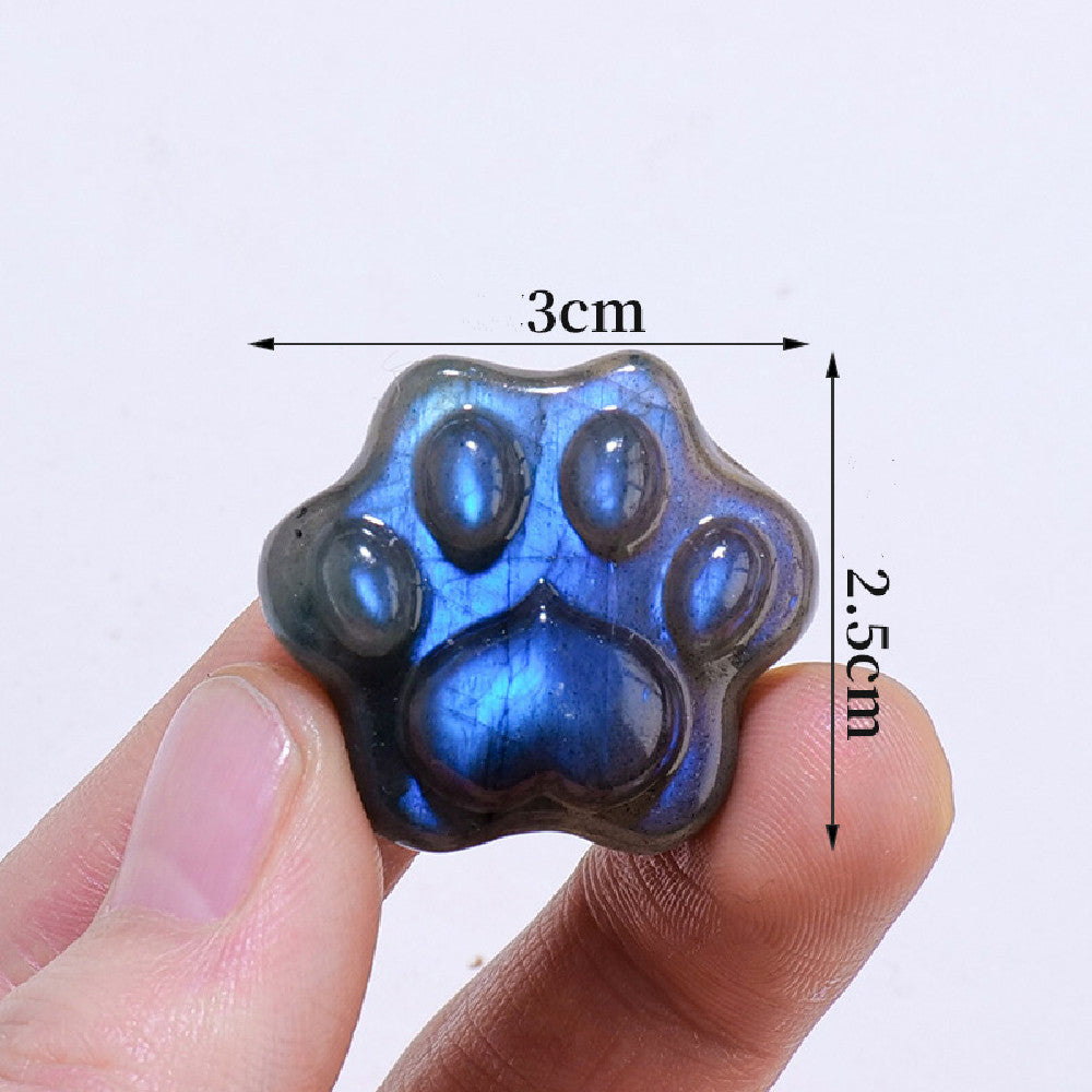 Strong Blue Light Moonstone Ore Specimen Crystal Carving Ornaments