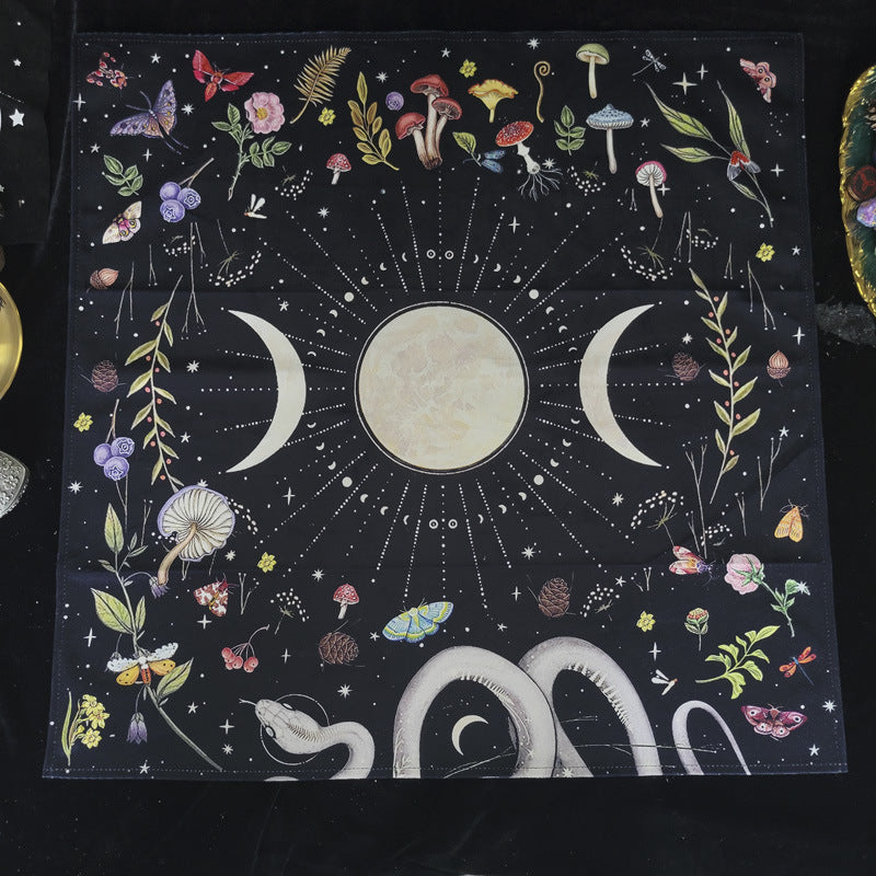 Three-phase Month Netherlands Velvet Tarot Square Home Small Tablecloth