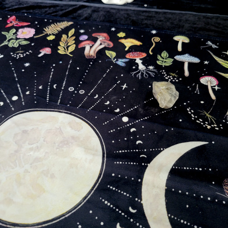 Three-phase Month Netherlands Velvet Tarot Square Home Small Tablecloth