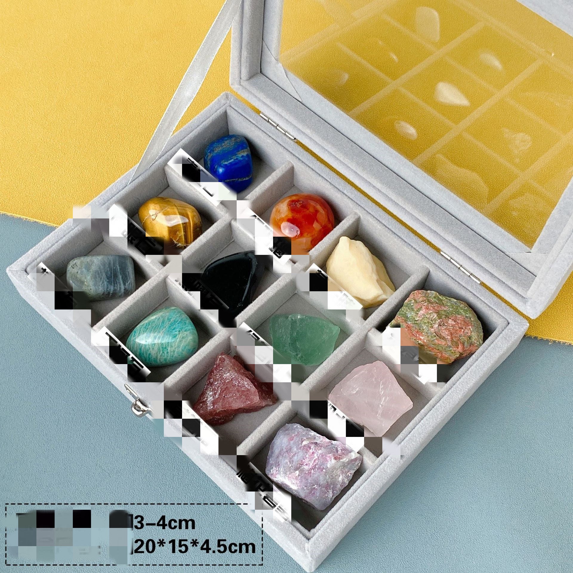 Natural Crystal Raw Stone Children's Gem Ore Specimen Box