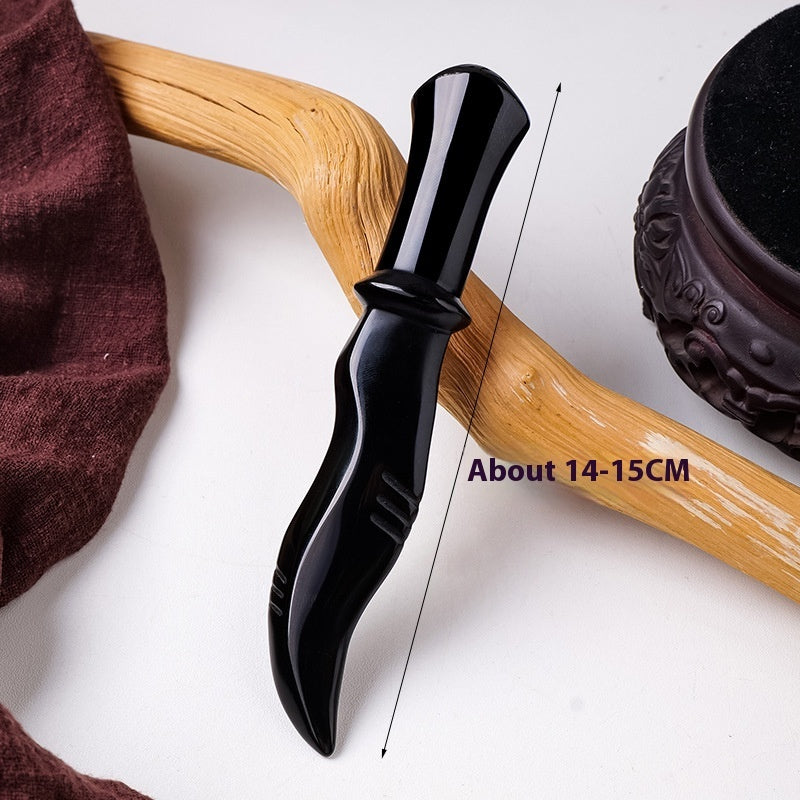 Obsidian Dagger Carving, Rough Stone Polishing, Home And Office Decoration