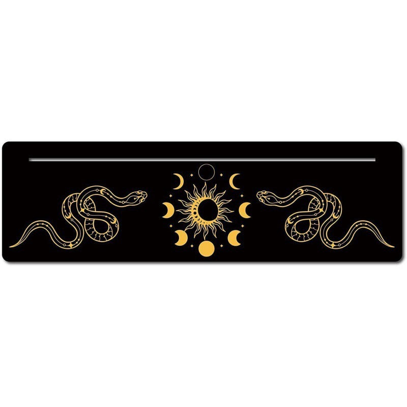 Black New Moon Shape Wooden Tarot Card Clamp Bracket Base Decoration