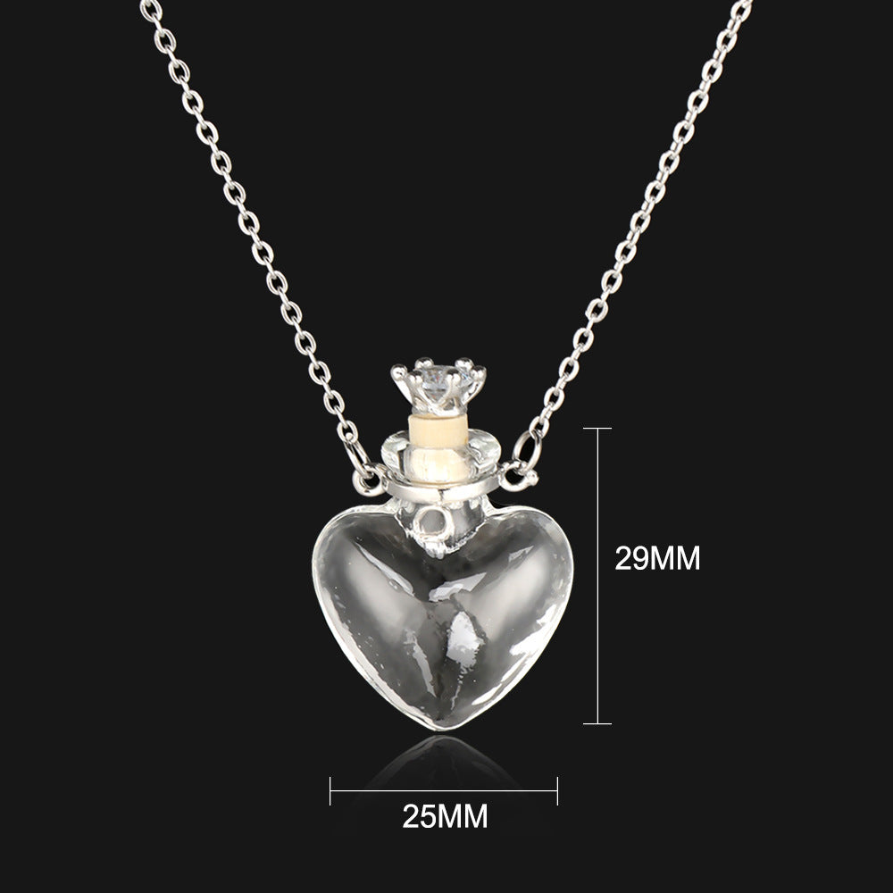 Transparent Water Drop Glass Bottle Necklace