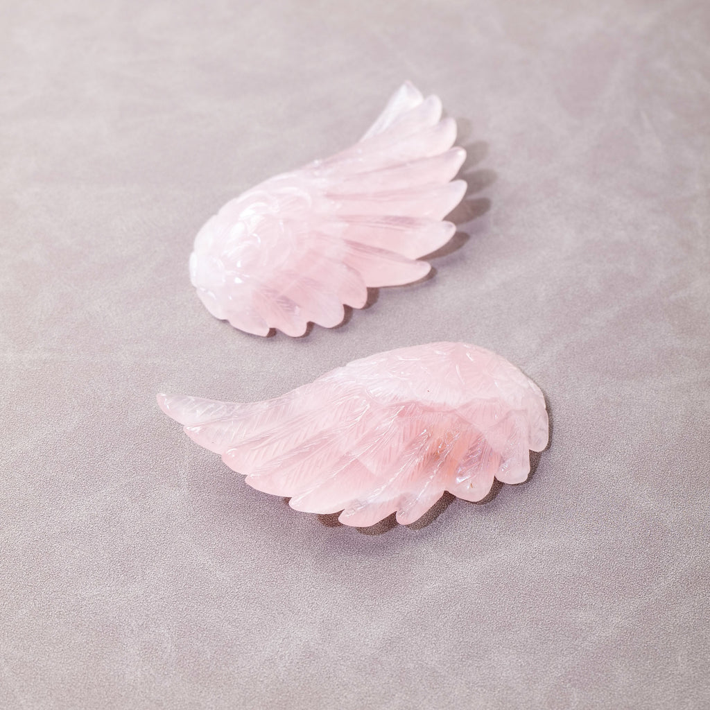 Natural Crystal Angel Swan Wings DIY Carving Pieces Desktop Decoration Handicraft Ornaments