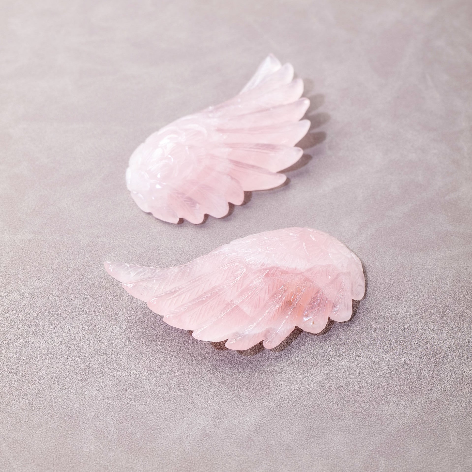 Natural Crystal Angel Swan Wings DIY Carving Pieces Desktop Decoration Handicraft Ornaments