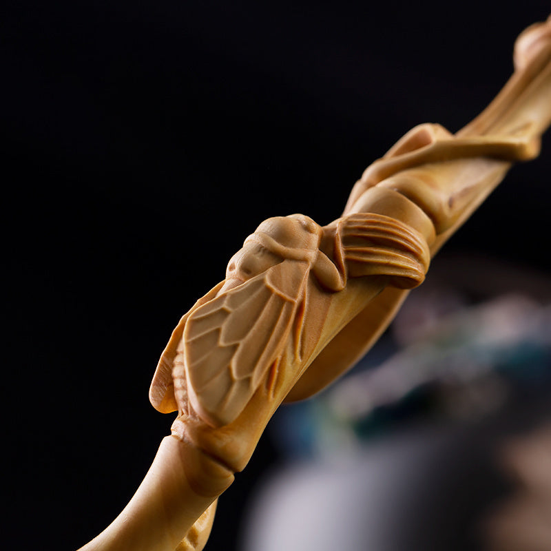 Boxwood Carving Crafts Chinese Zen Tea Spoon