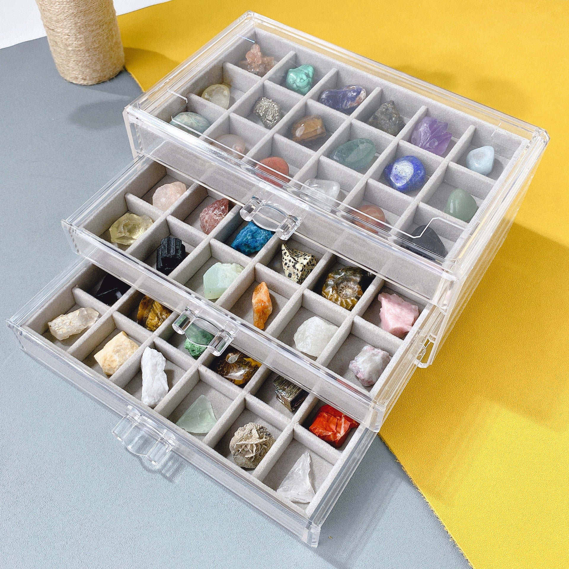 Natural Crystal Raw Stone Children's Gem Ore Specimen Box