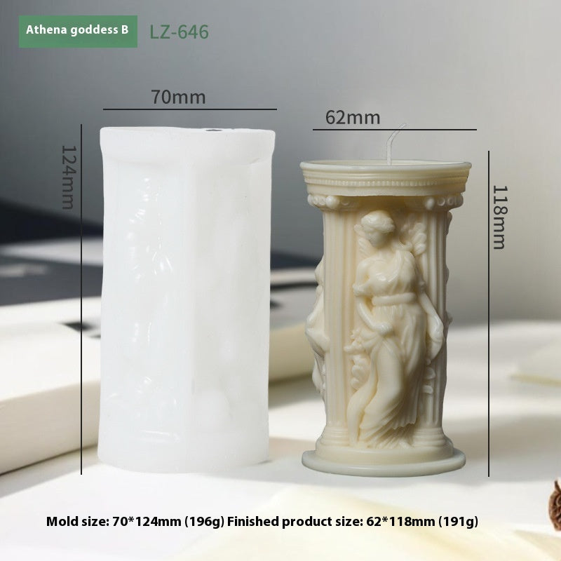 Athena Goddess Aromatherapy Candle Silicone Mold