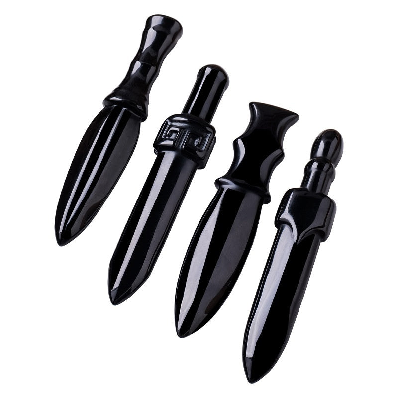 Obsidian Dagger Carving, Rough Stone Polishing, Home And Office Decoration