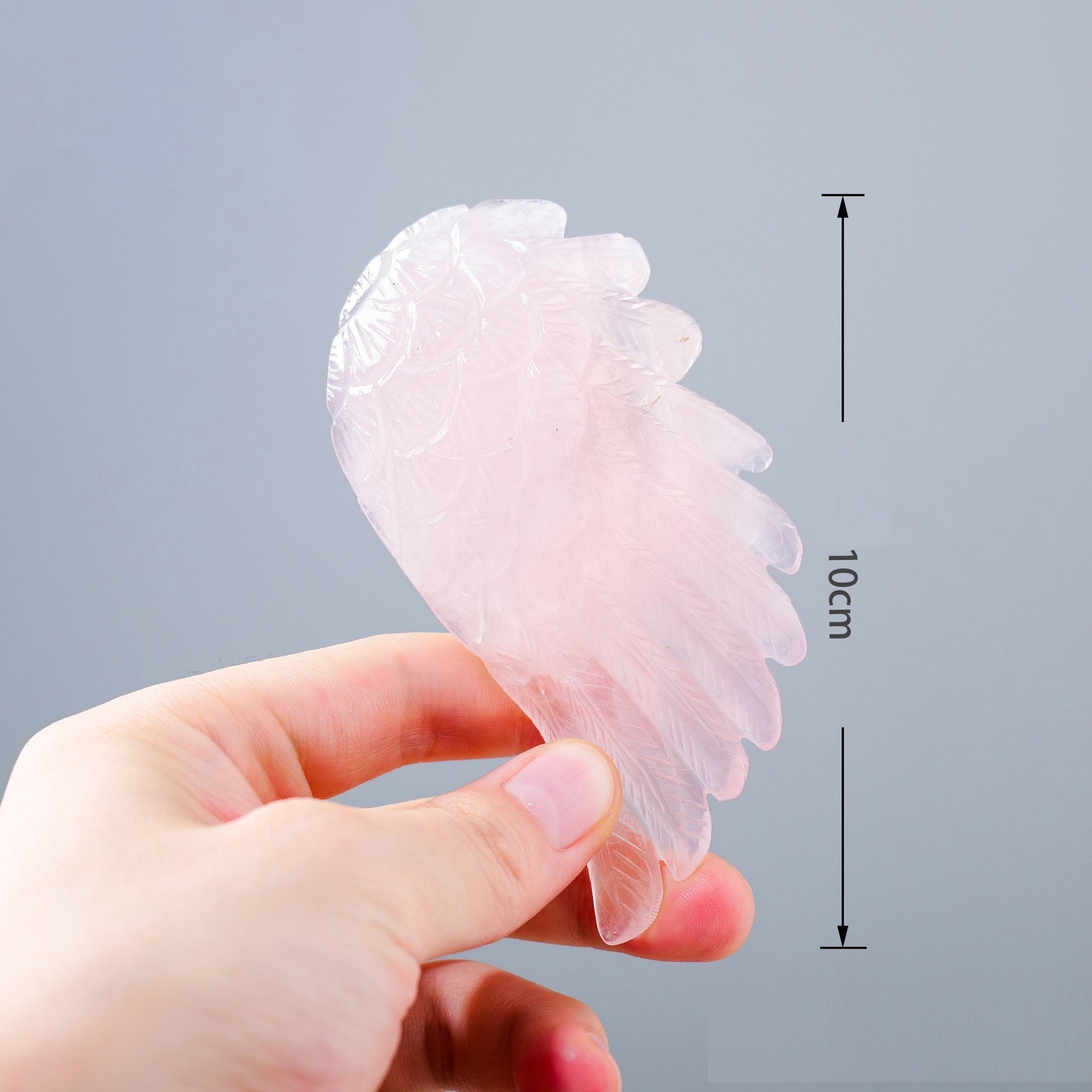 Natural Crystal Angel Swan Wings DIY Carving Pieces Desktop Decoration Handicraft Ornaments