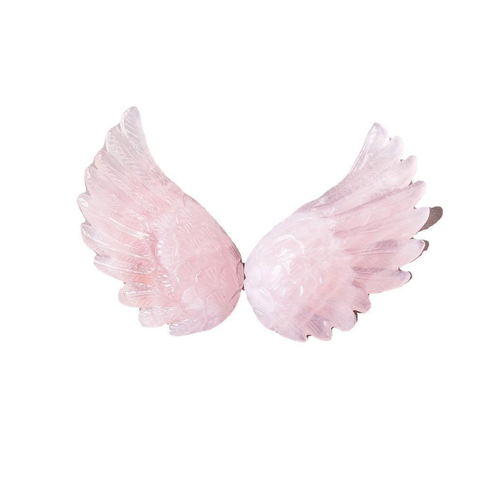 Natural Crystal Angel Swan Wings DIY Carving Pieces Desktop Decoration Handicraft Ornaments