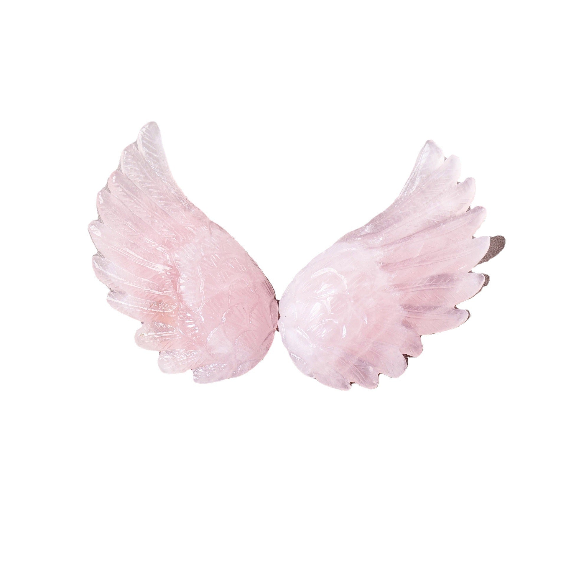 Natural Crystal Angel Swan Wings DIY Carving Pieces Desktop Decoration Handicraft Ornaments