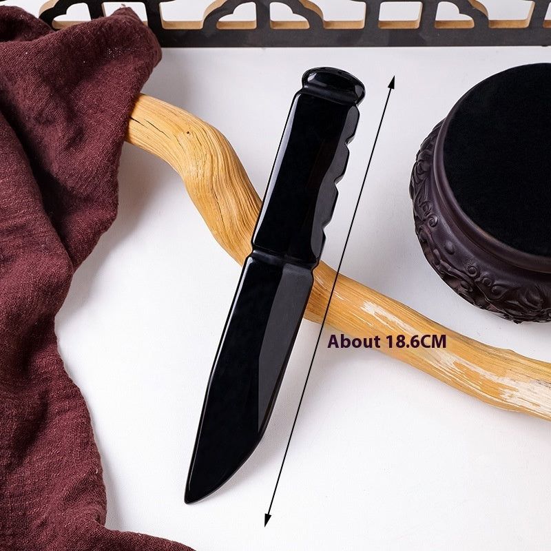 Obsidian Dagger Carving, Rough Stone Polishing, Home And Office Decoration