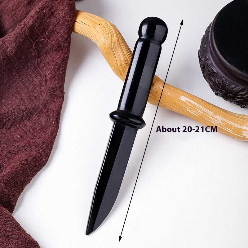 Obsidian Dagger Carving, Rough Stone Polishing, Home And Office Decoration