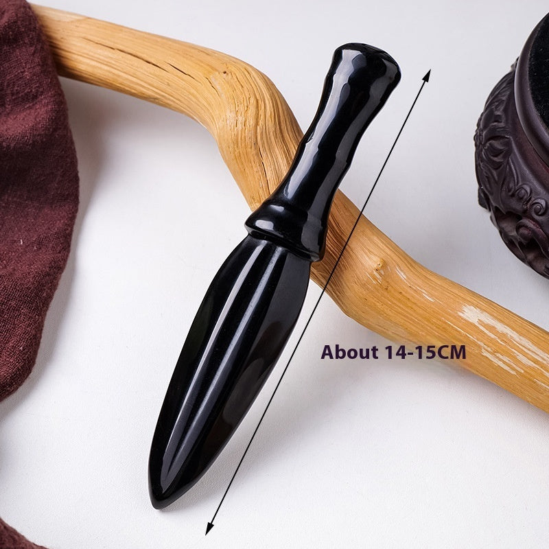 Obsidian Dagger Carving, Rough Stone Polishing, Home And Office Decoration