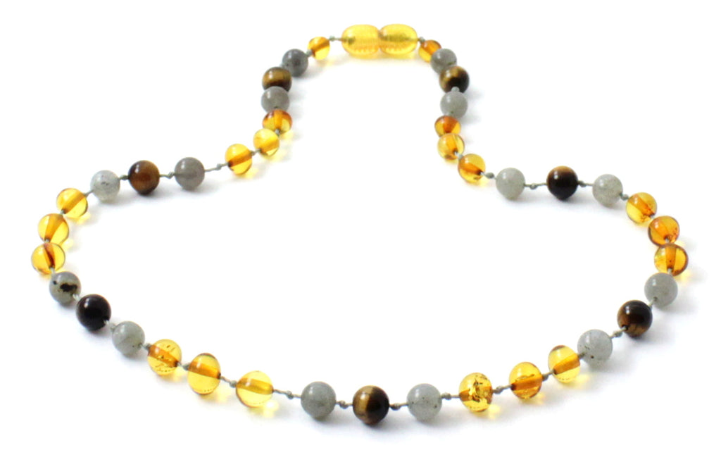 Amber and Labradorite Necklaces for Kids