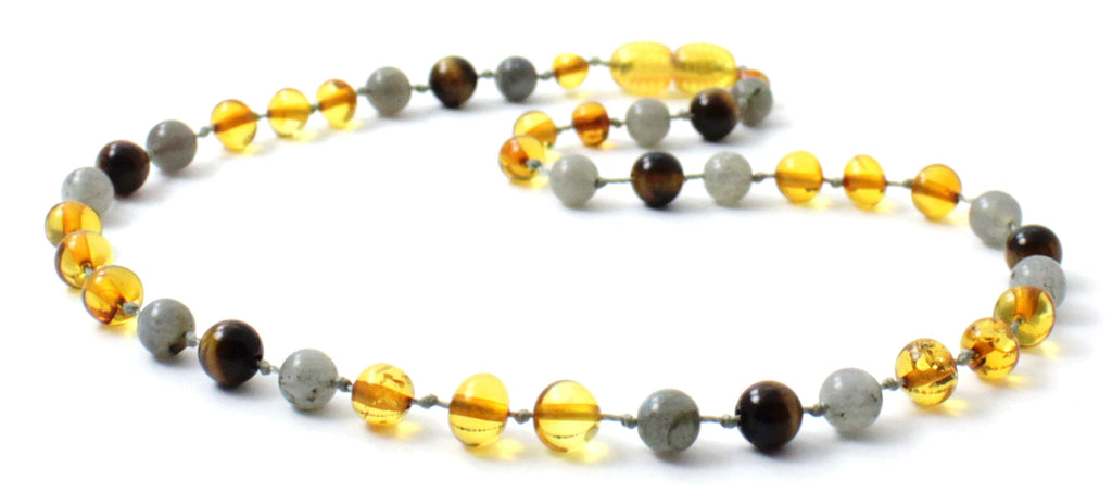 Amber and Labradorite Necklaces for Kids