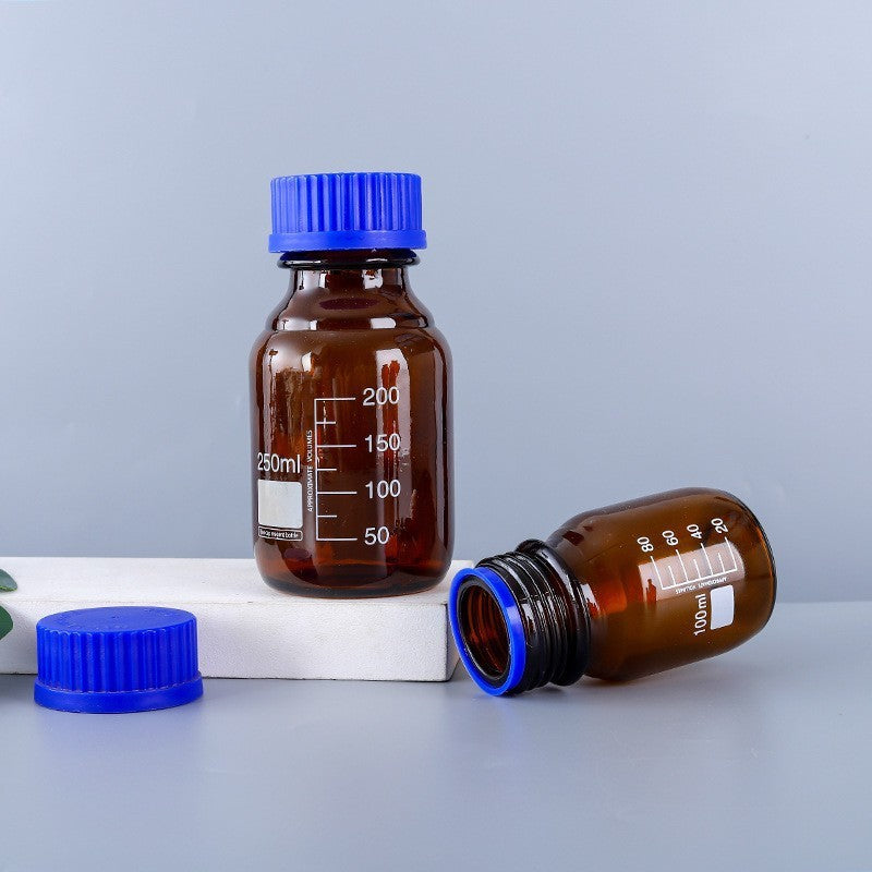 250ml500ml1000ml Brown Blue Lid Reagent Bottle Dark Glass Bottle Utensils