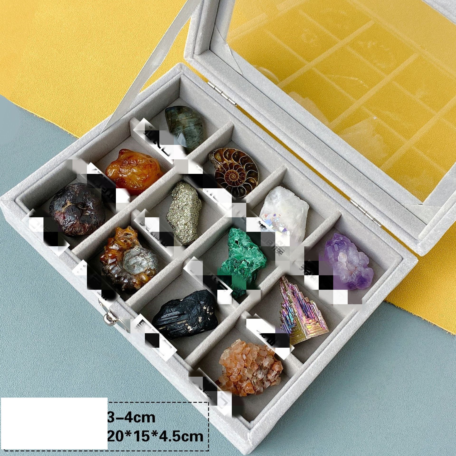 Natural Crystal Raw Stone Children's Gem Ore Specimen Box