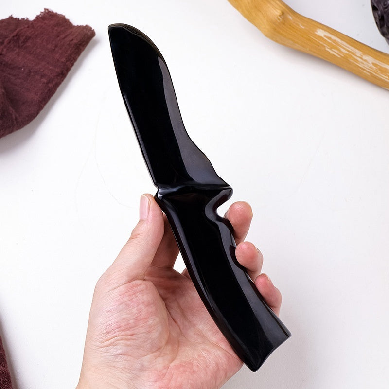Obsidian Dagger Carving, Rough Stone Polishing, Home And Office Decoration