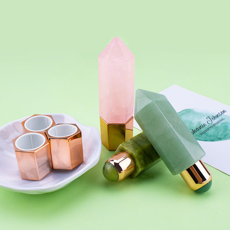 Jade Essential Oil Bottle Powder Crystal Facial Acupuncture Stick
