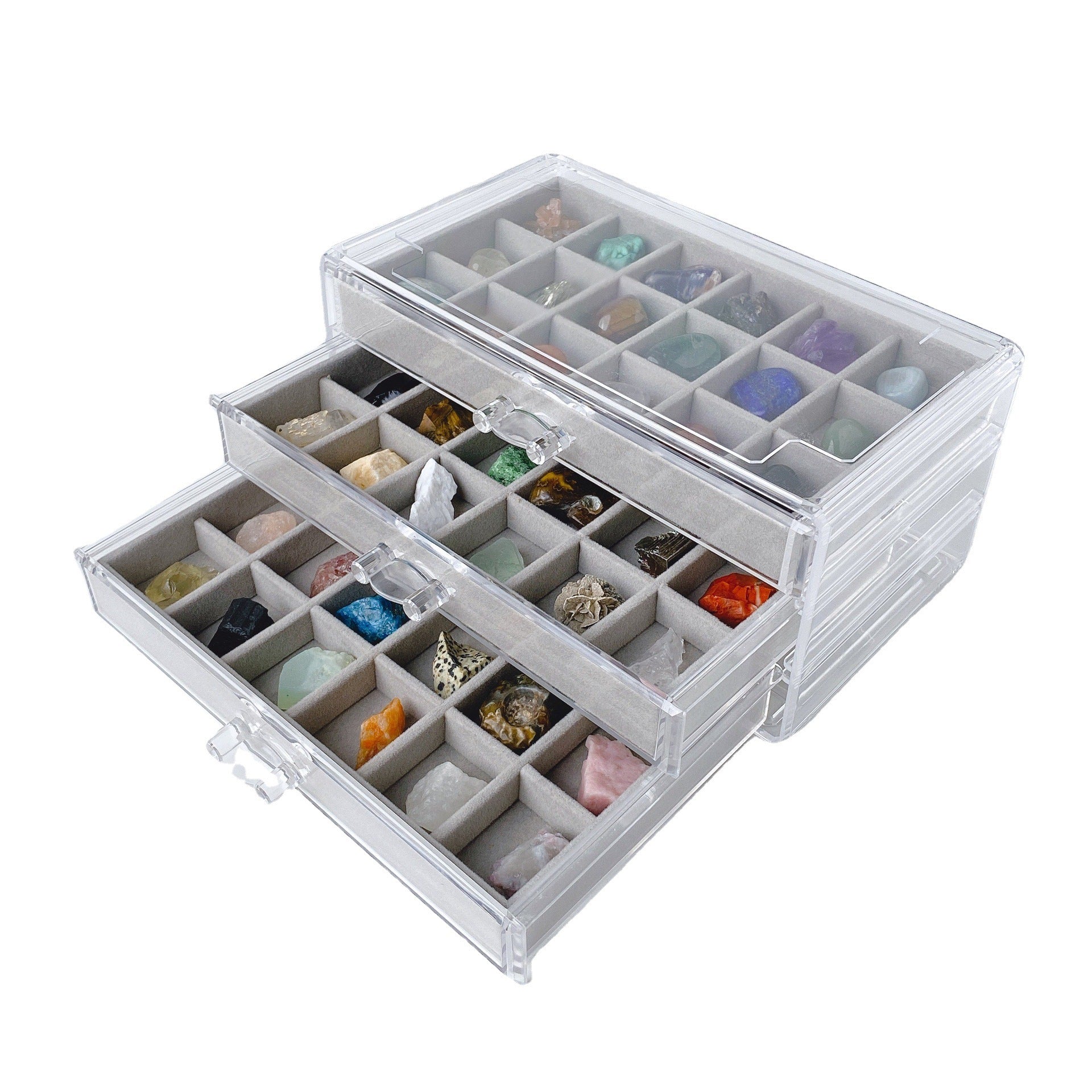 Natural Crystal Raw Stone Children's Gem Ore Specimen Box