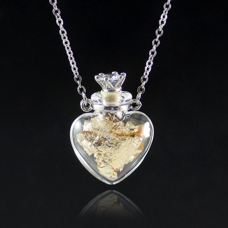 Transparent Water Drop Glass Bottle Necklace