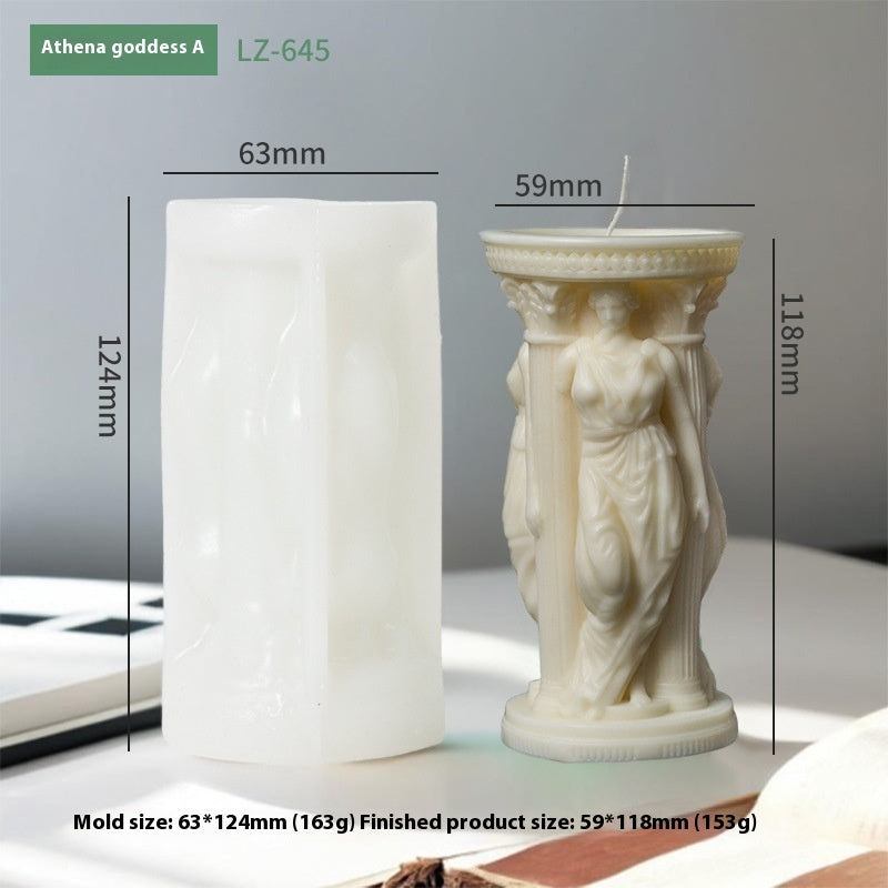 Athena Goddess Aromatherapy Candle Silicone Mold
