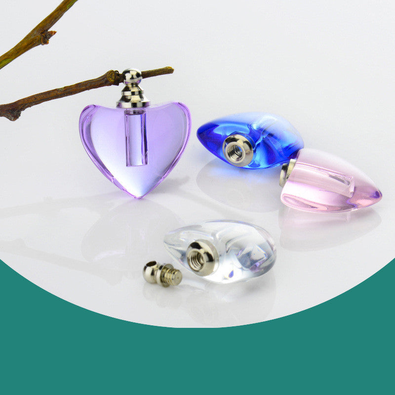 Ordinary Rice Carving Crystal Bottle Essential Oil Pendant
