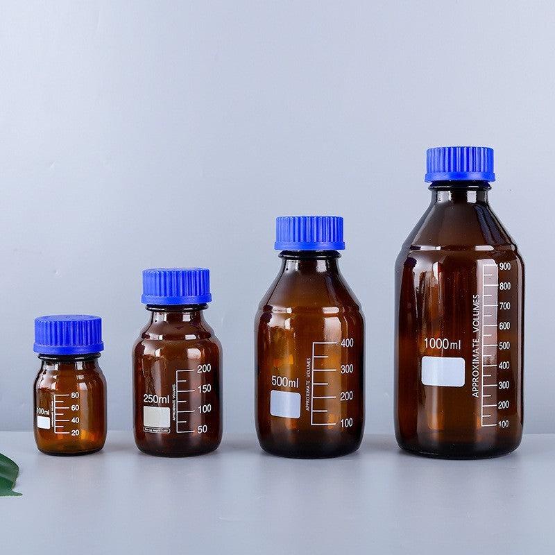 250ml500ml1000ml Brown Blue Lid Reagent Bottle Dark Glass Bottle Utensils