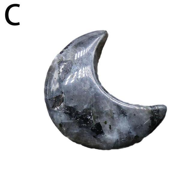 30mm Moon Crystal Jewelry Agate Jade Carving Crafts