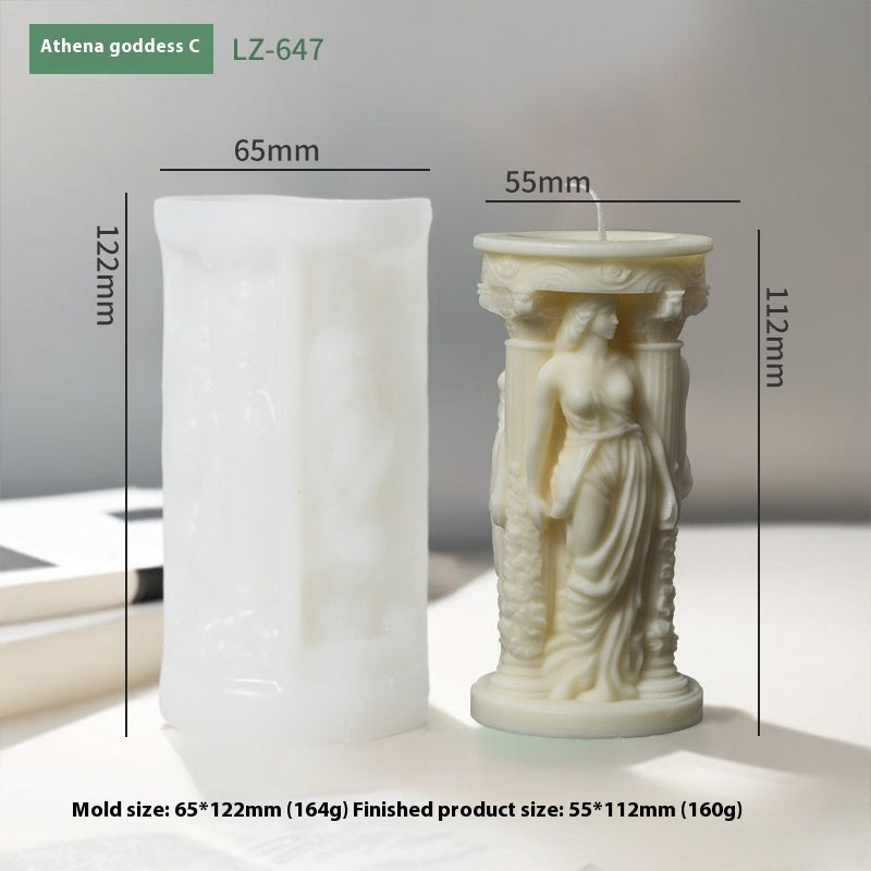 Athena Goddess Aromatherapy Candle Silicone Mold