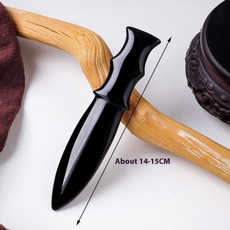 Obsidian Dagger Carving, Rough Stone Polishing, Home And Office Decoration