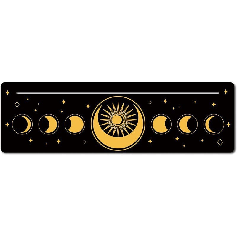 Black New Moon Shape Wooden Tarot Card Clamp Bracket Base Decoration
